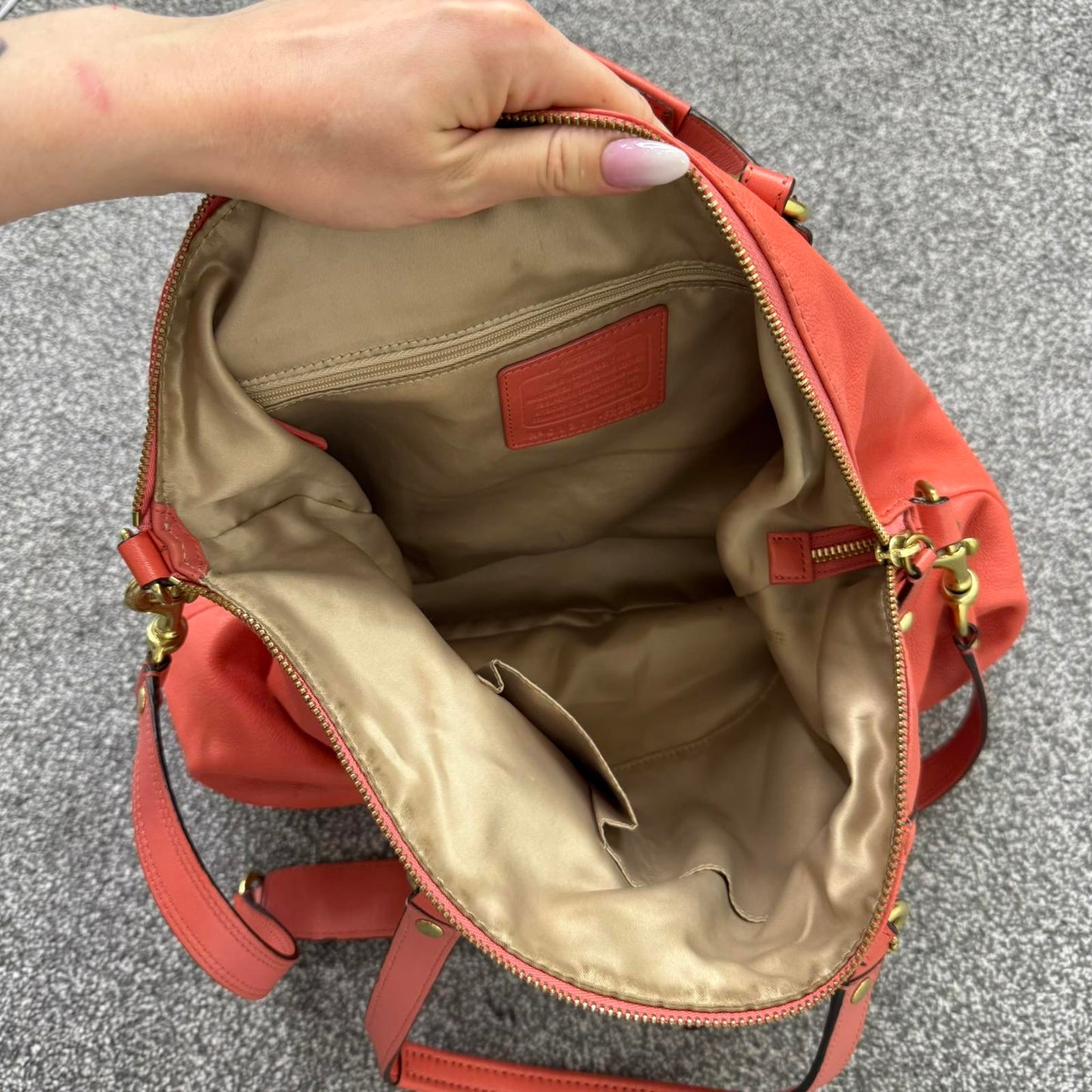 Vintage Coach Ashley Leather Convertible Shoulder Bag Satchel F23684 large