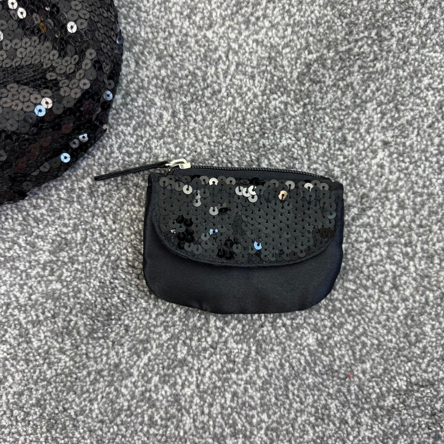 Y2K vintage mini shoulder bag sequin embellished with patching coin pouch purse