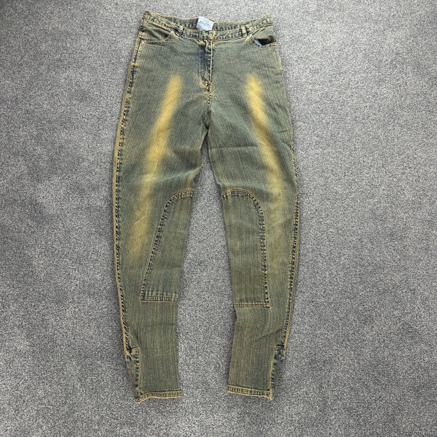 Y2K vintage stretchy faded denim horse riding jodhpurs pants