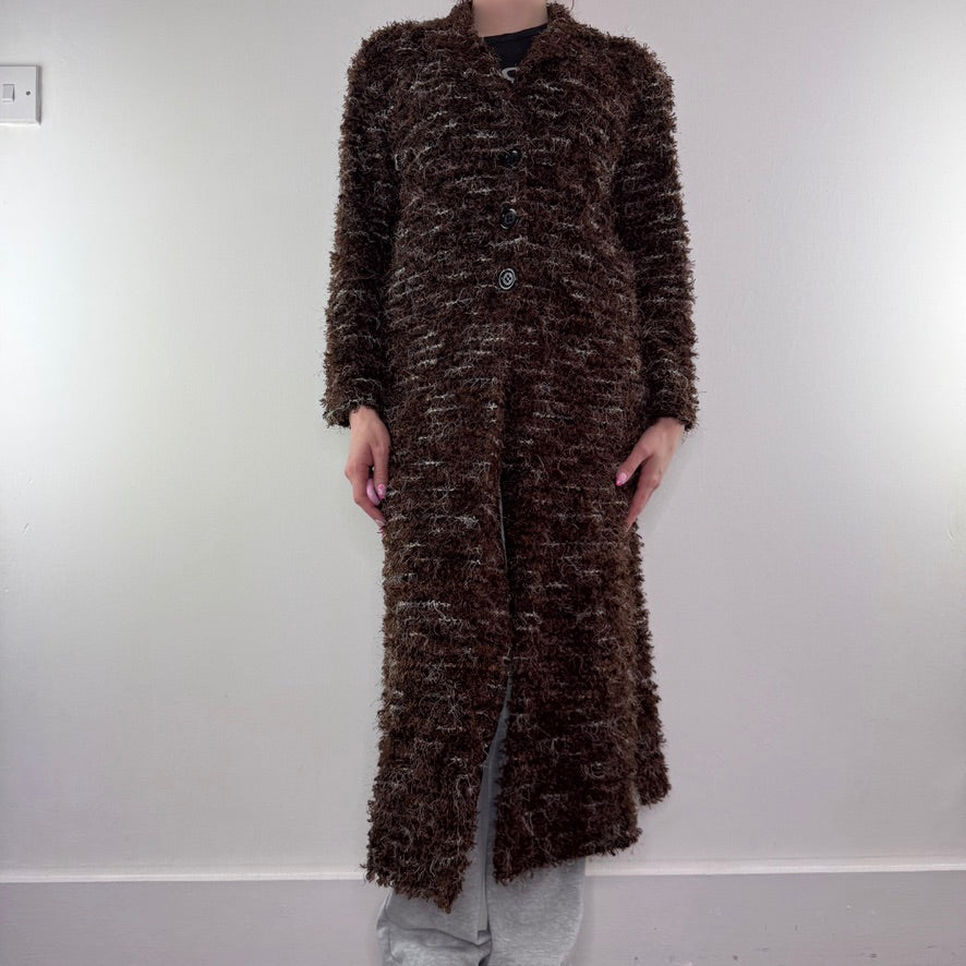 Y2K vintage shaggy long full length cardigan