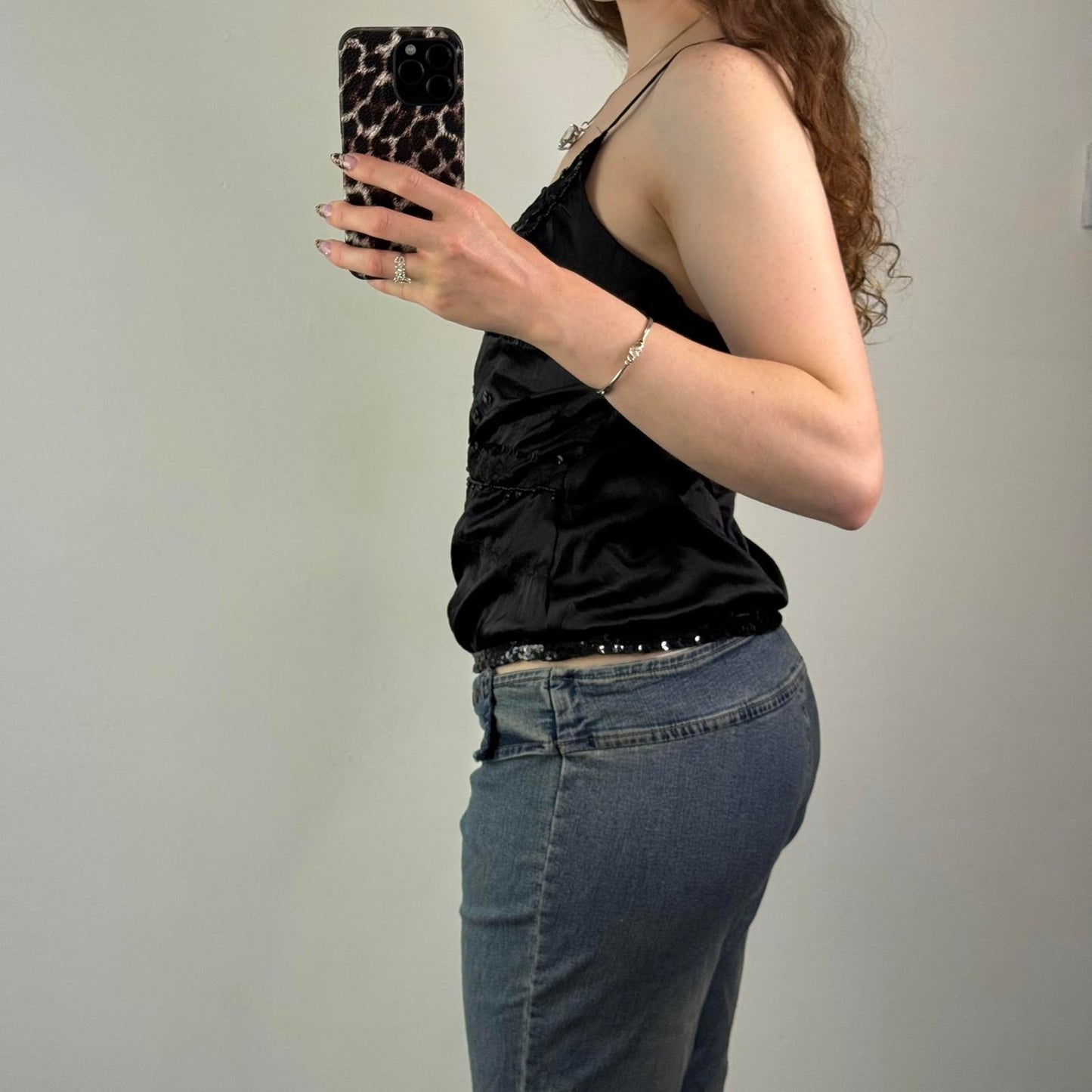 Y2K vintage satin beaded embellished sequin cami top embroidered party festival