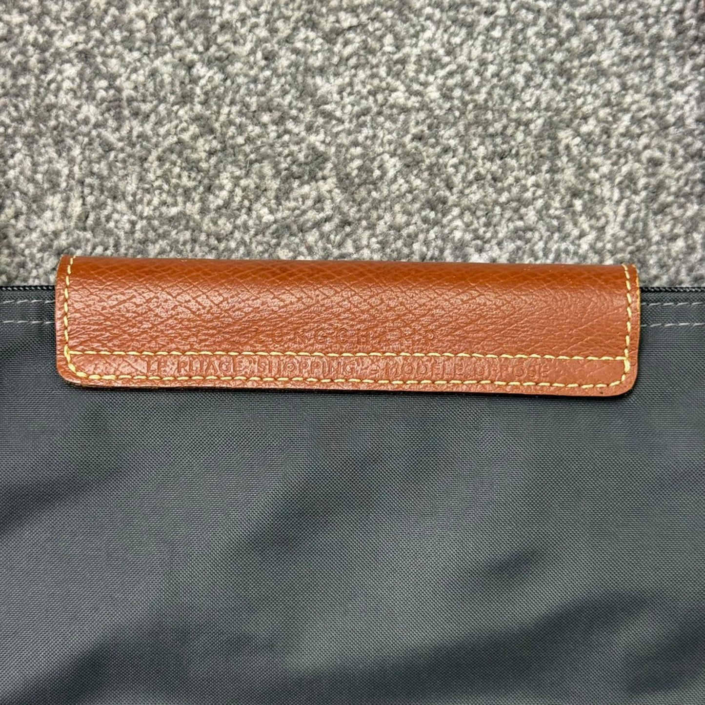 Longchamp large shoulder bag navy brown shopper