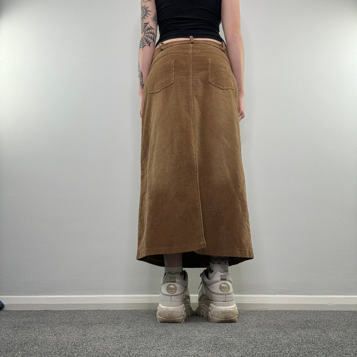 Y2K corduroy maxi skirt