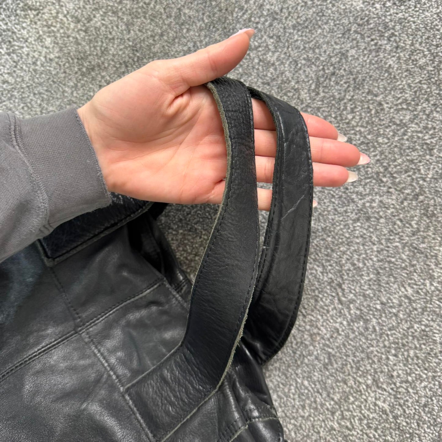 Genuine leather Topshop shoulder bag boho with strap zipper medium size