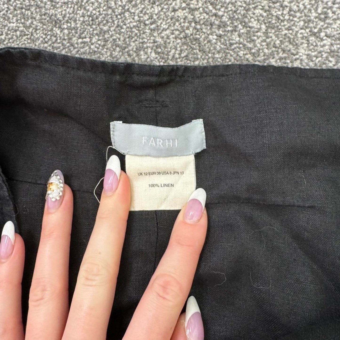 Y2K vintage 100% linen midi skirt wrap around knee length a line fit bow belt