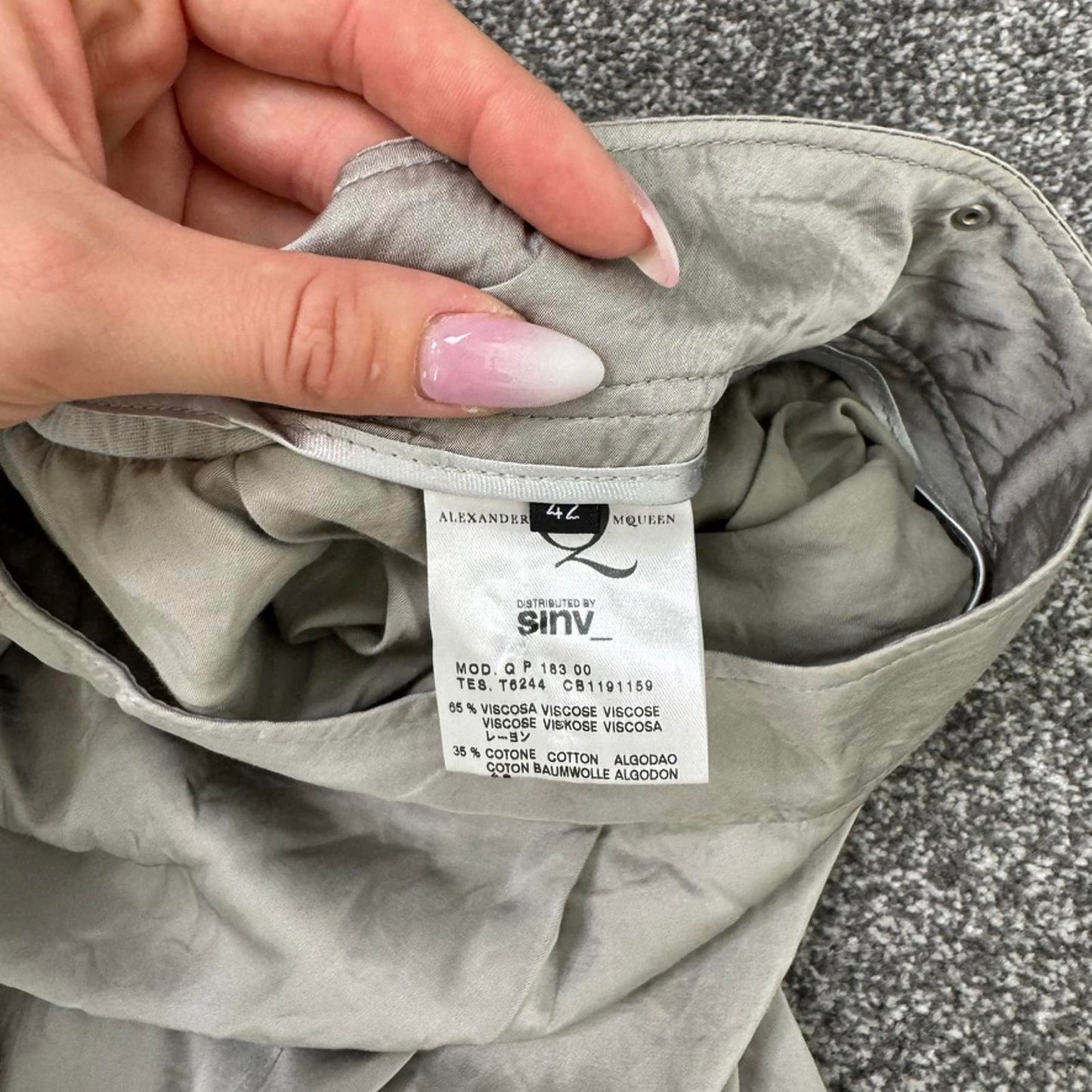 Vintage McQ Alexander McQueen silver harem pants trousers silver baggy carrot