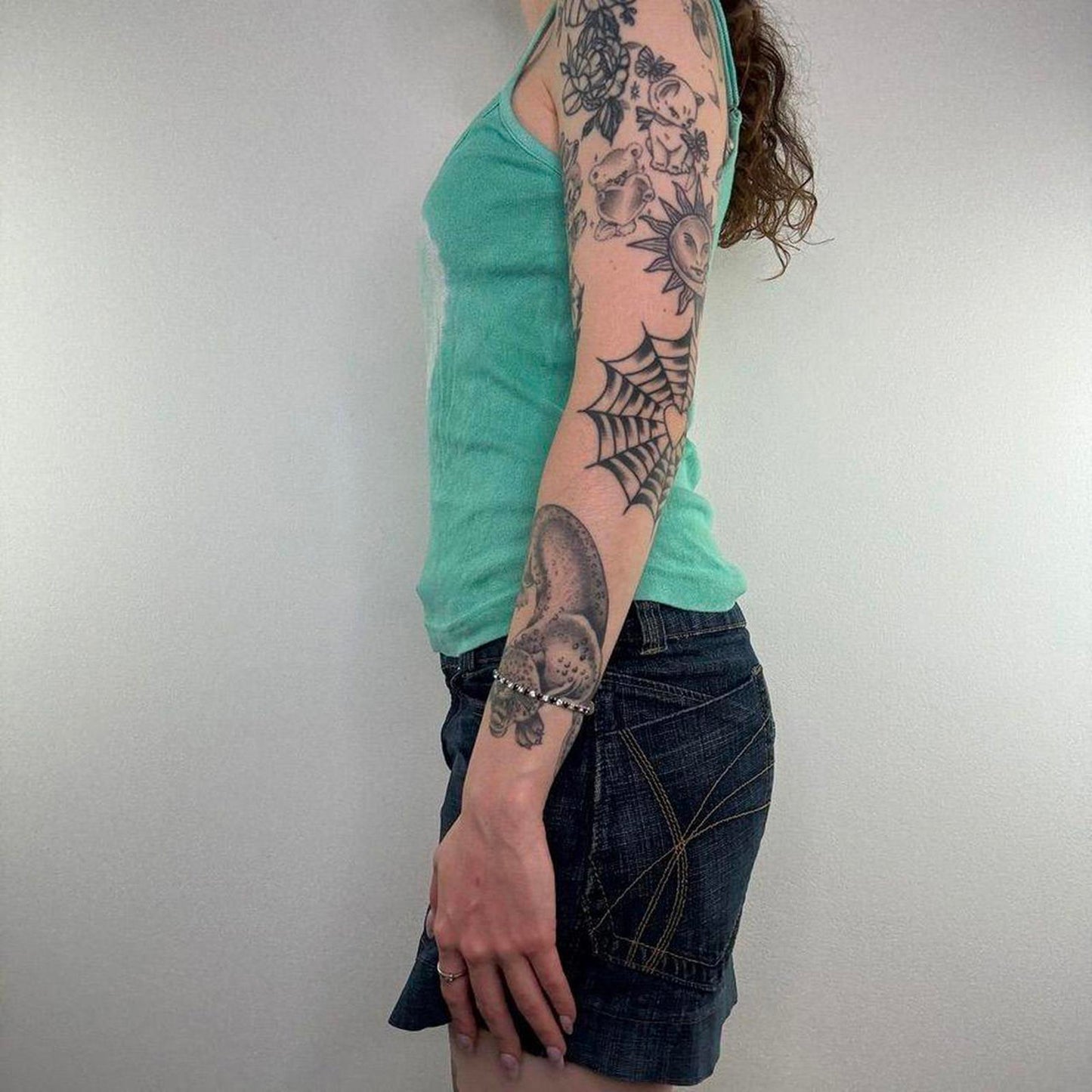 Y2K vintage tie dye heart cami top ombre white turquoise beach summer strappy