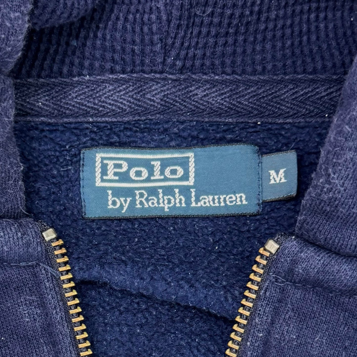 Vintage Polo Ralph Lauren zip up hoodie navy thick heavyweight