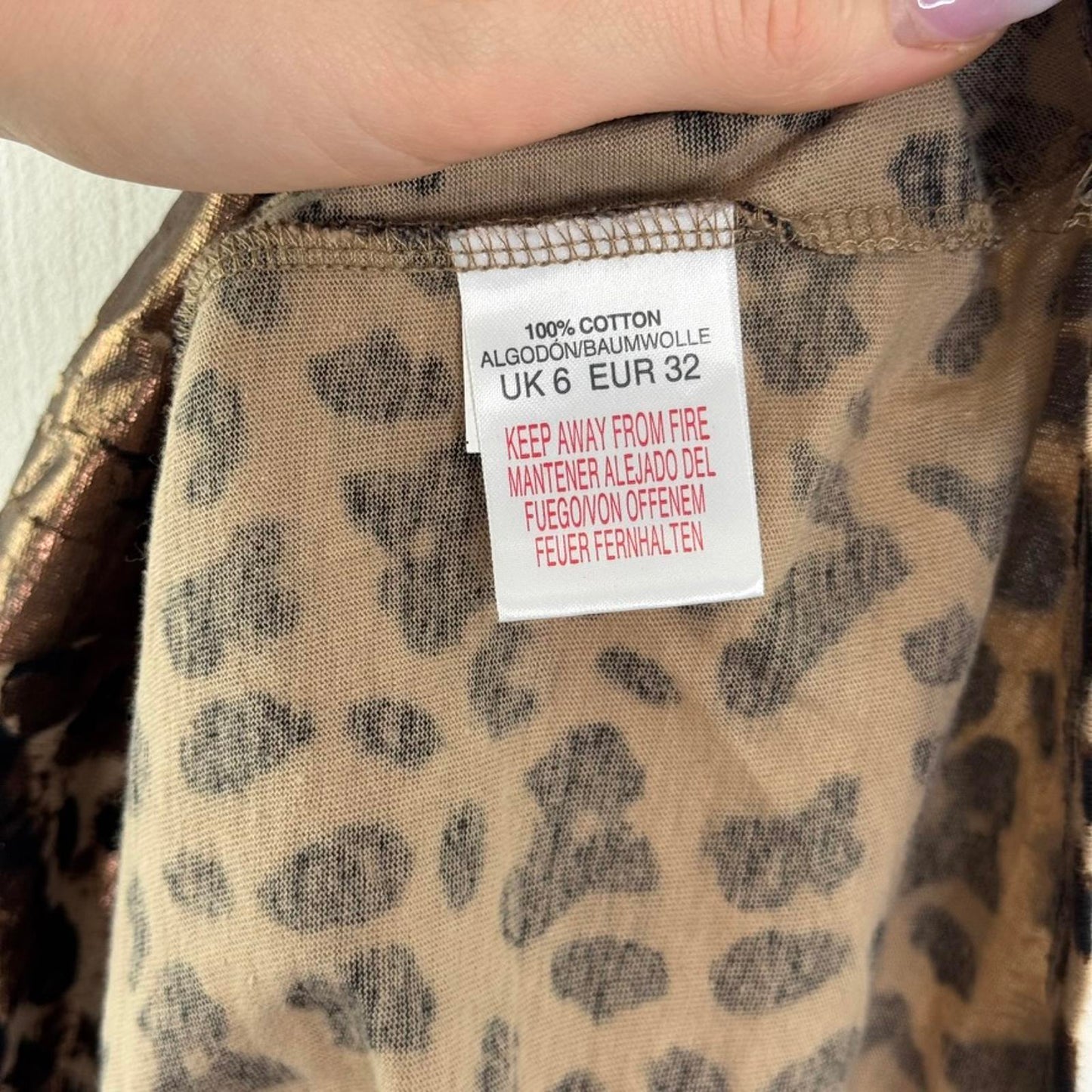 Y2K vintage leopard print tank top racerback brown shimmer round neckline