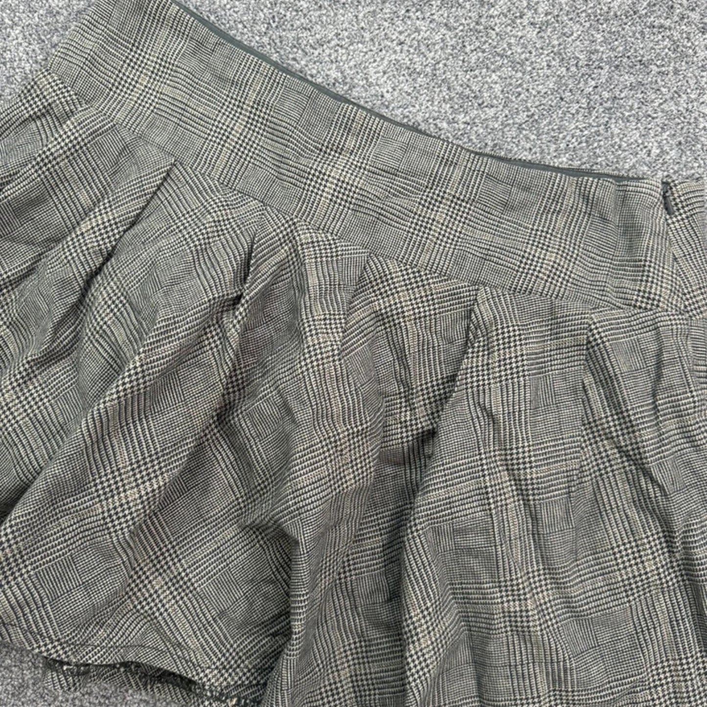 Y2K vintage houndstooth mini skirt a line ruffle pattern