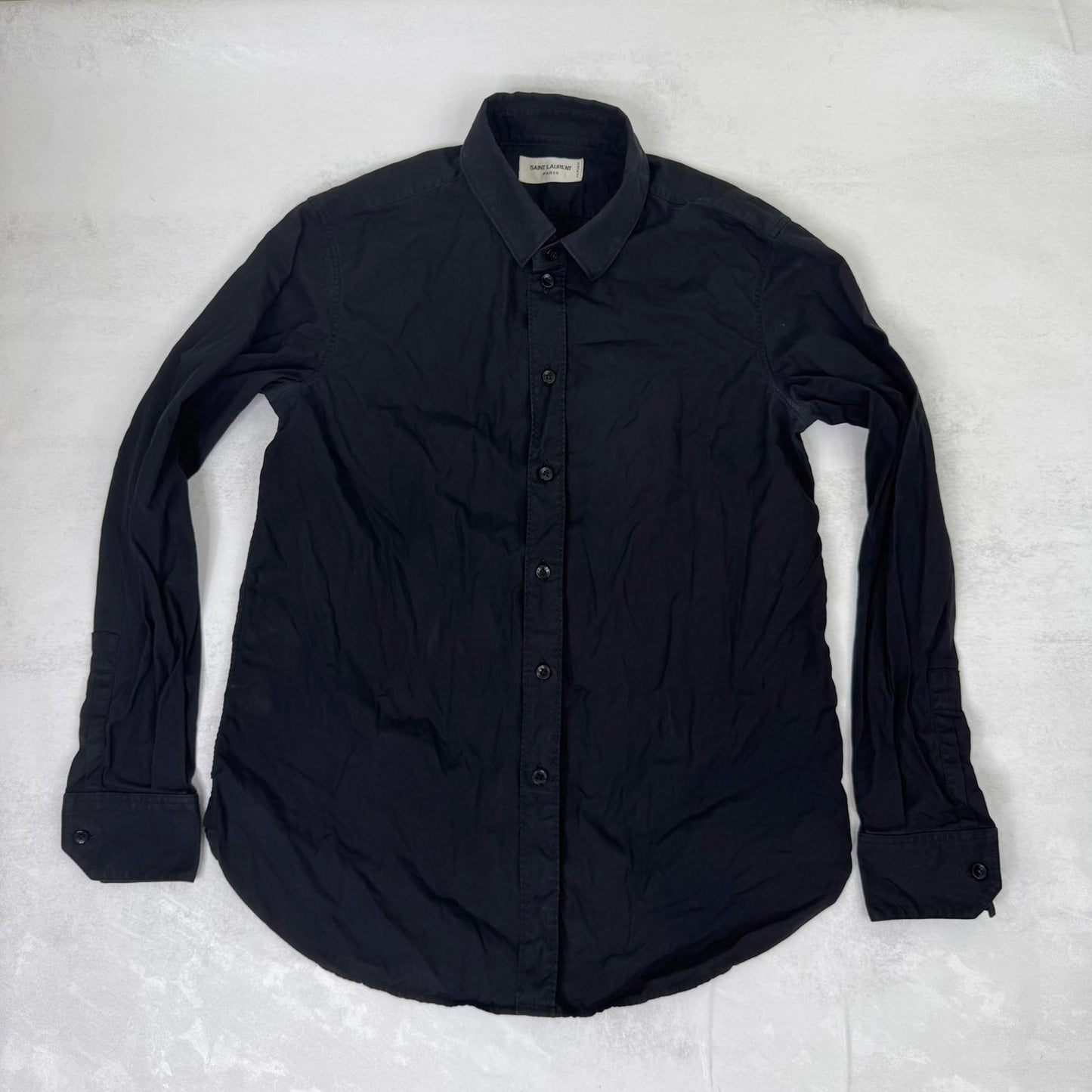 Saint Laurent uniform shirt long sleeve button up black tailored 100% cotton