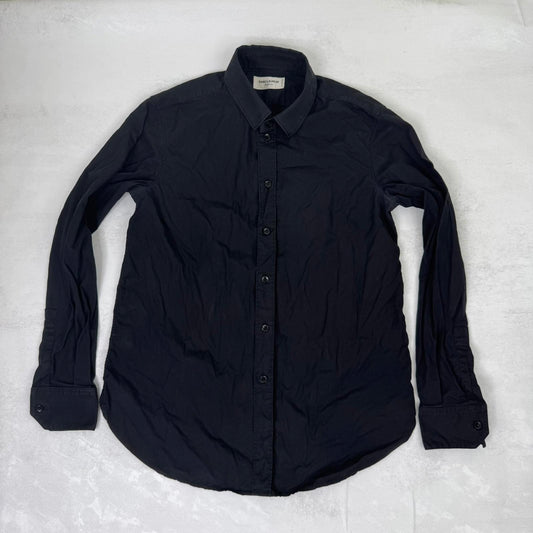 Saint Laurent uniform shirt long sleeve button up black tailored 100% cotton