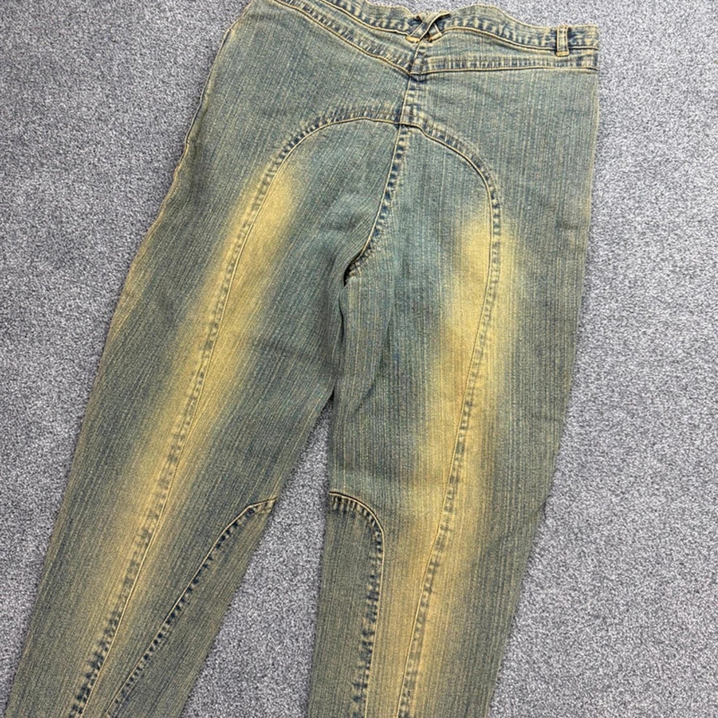 Y2K vintage stretchy faded denim horse riding jodhpurs pants