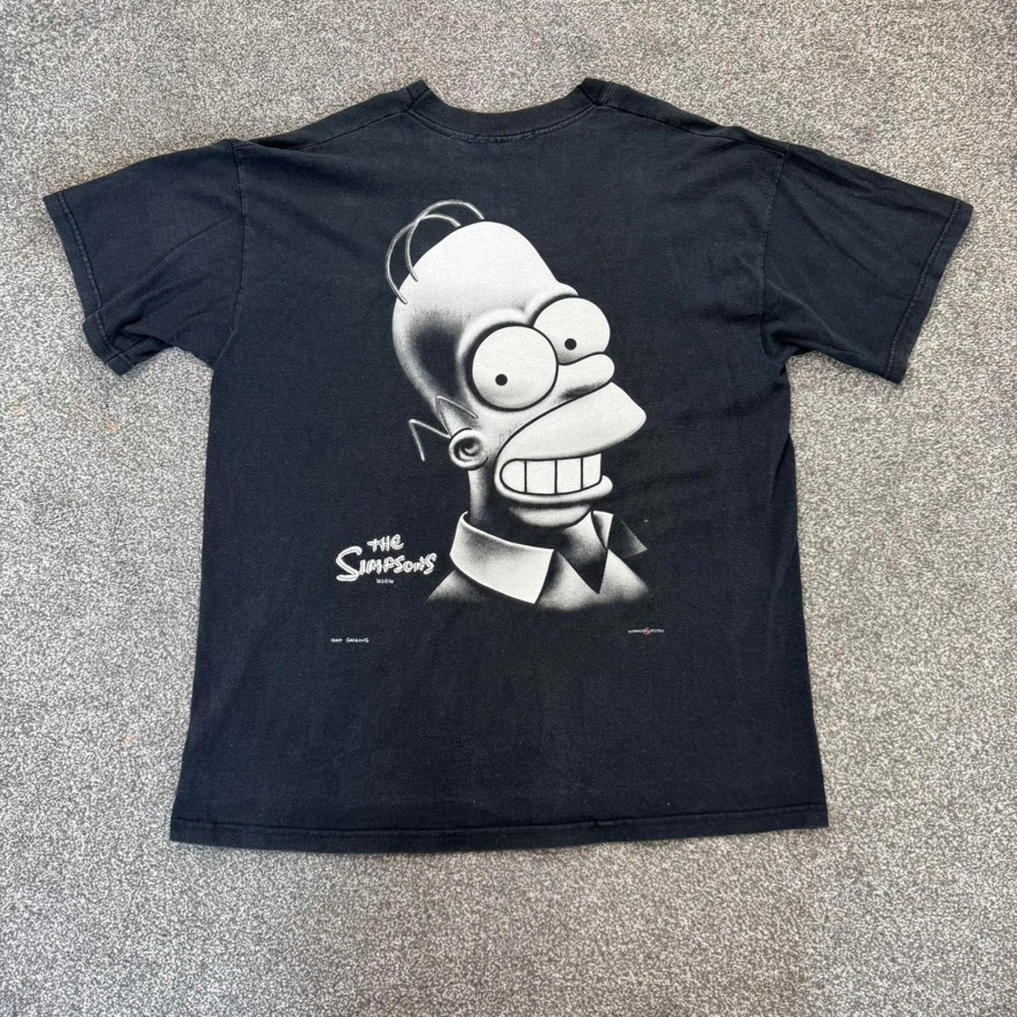 Vintage Homer Simpson graphic print t shirt big face black white jeans