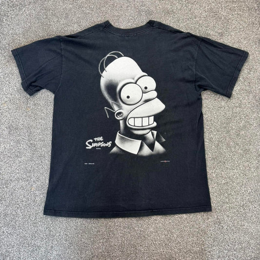 Vintage Homer Simpson graphic print t shirt big face black white jeans