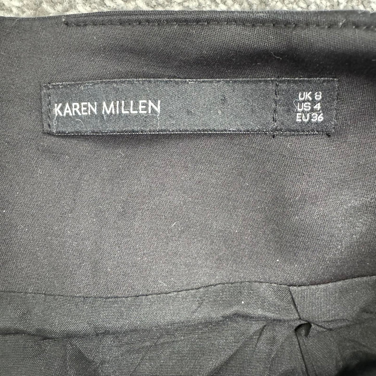 Vintage Karen Millen midi skirt above knee length buckle tailored black office