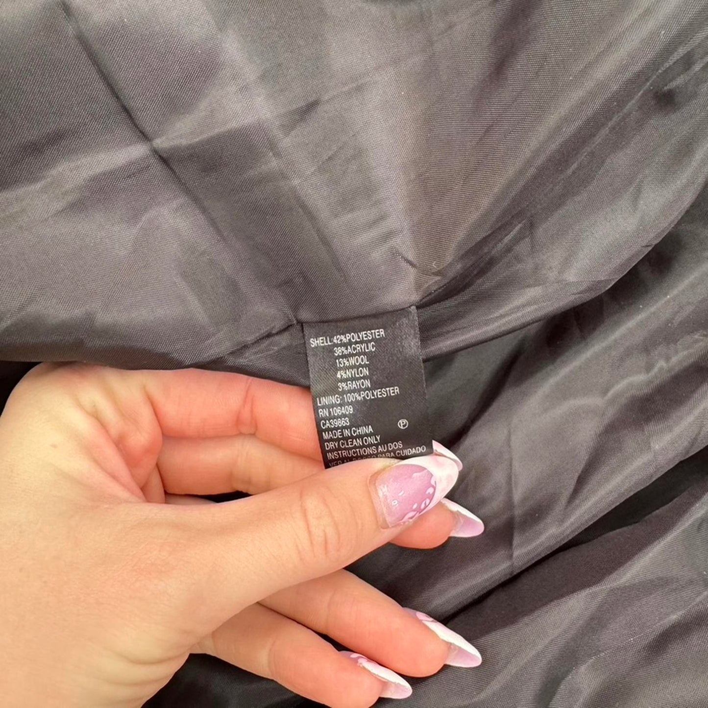 Y2K vintage wool blend pea coat jacket flare 3/4 sleeve with belt button up