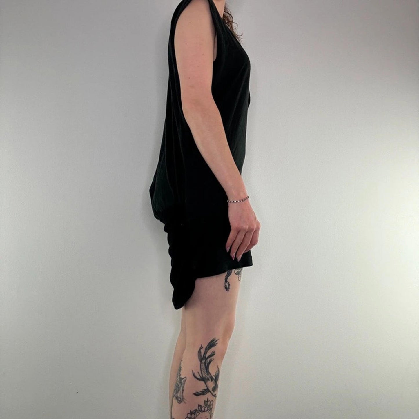 Y2K vintage Miss Sixty Luxury panther mini dress/ long tunic top deep v neck