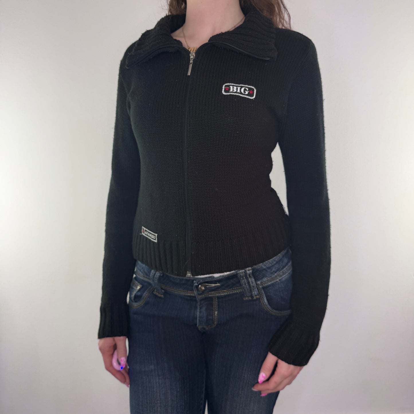 Y2K vintage knit zip up jumper