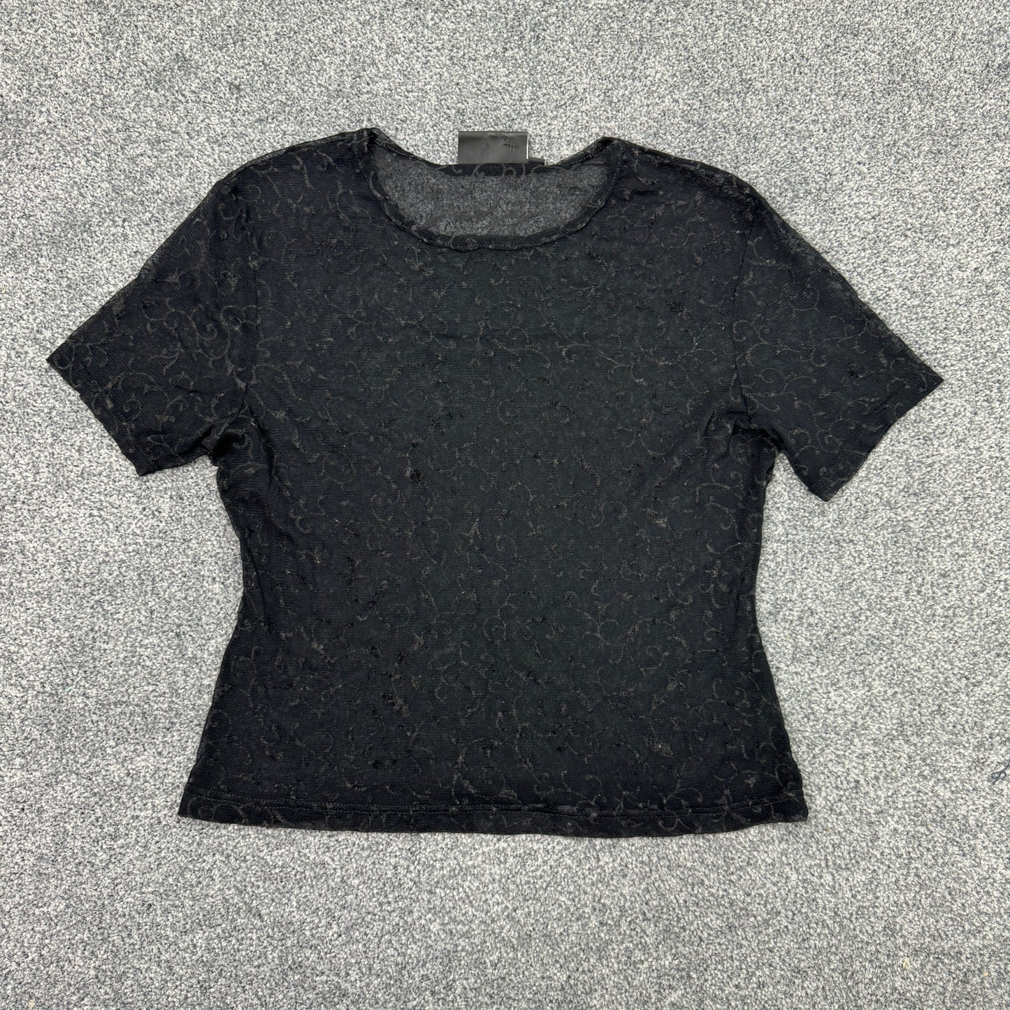 90s Y2K gothic mesh baby tee top