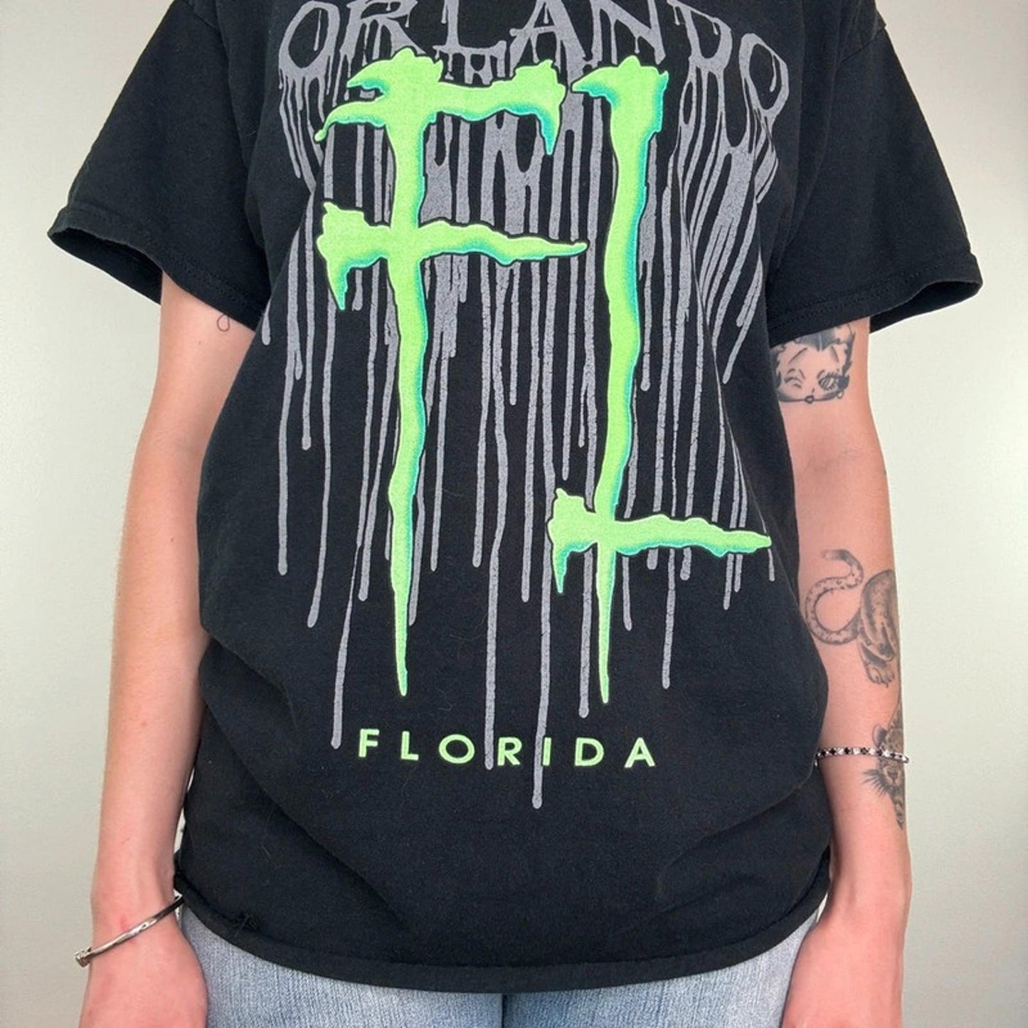 Y2K vintage Orlando Florida monster energy graphic t shirt top mcbling