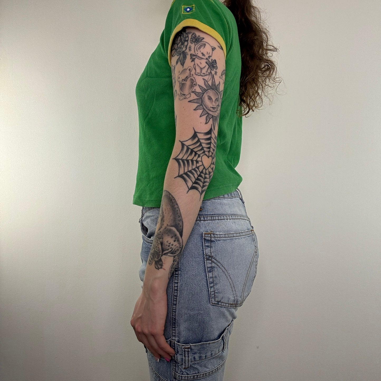 Y2K vintage Brasil baby tea embroidered slightly cropped