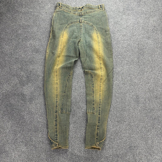 Y2K vintage stretchy faded denim horse riding jodhpurs pants