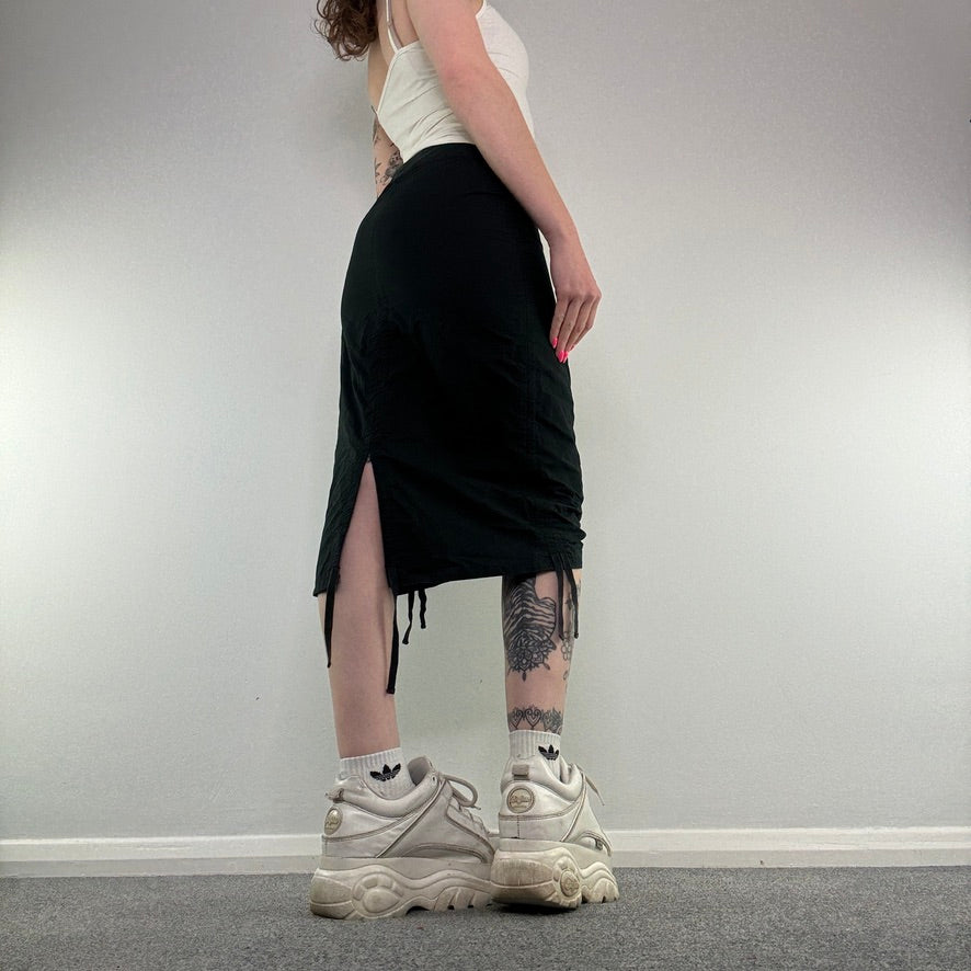 Y2K cargo ruched midi skirt