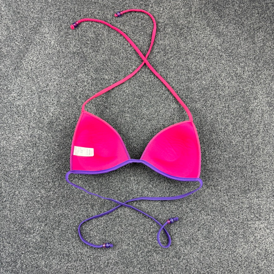 Y2K pink purple ombre push up halter neck bikini top