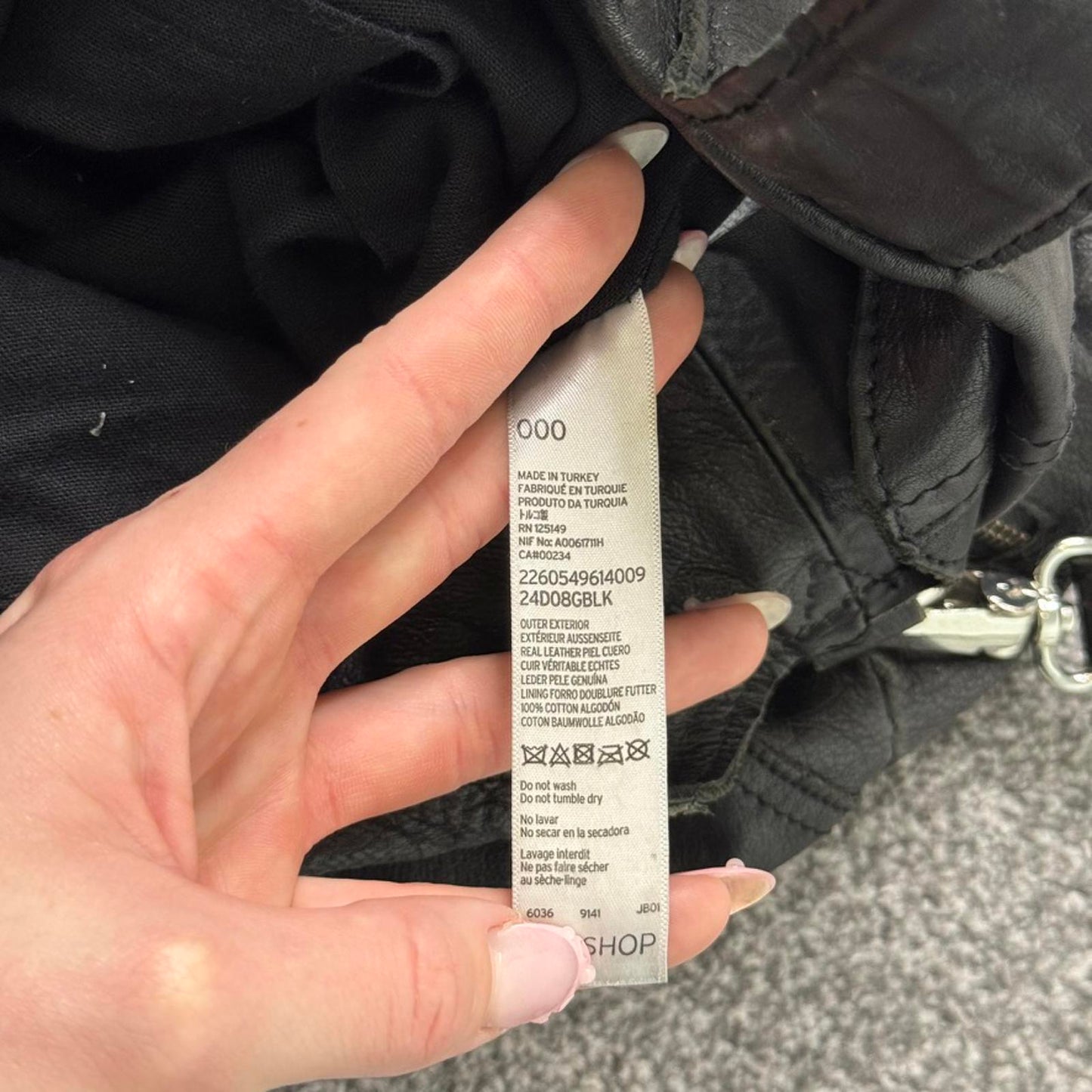 Genuine leather Topshop shoulder bag boho with strap zipper medium size