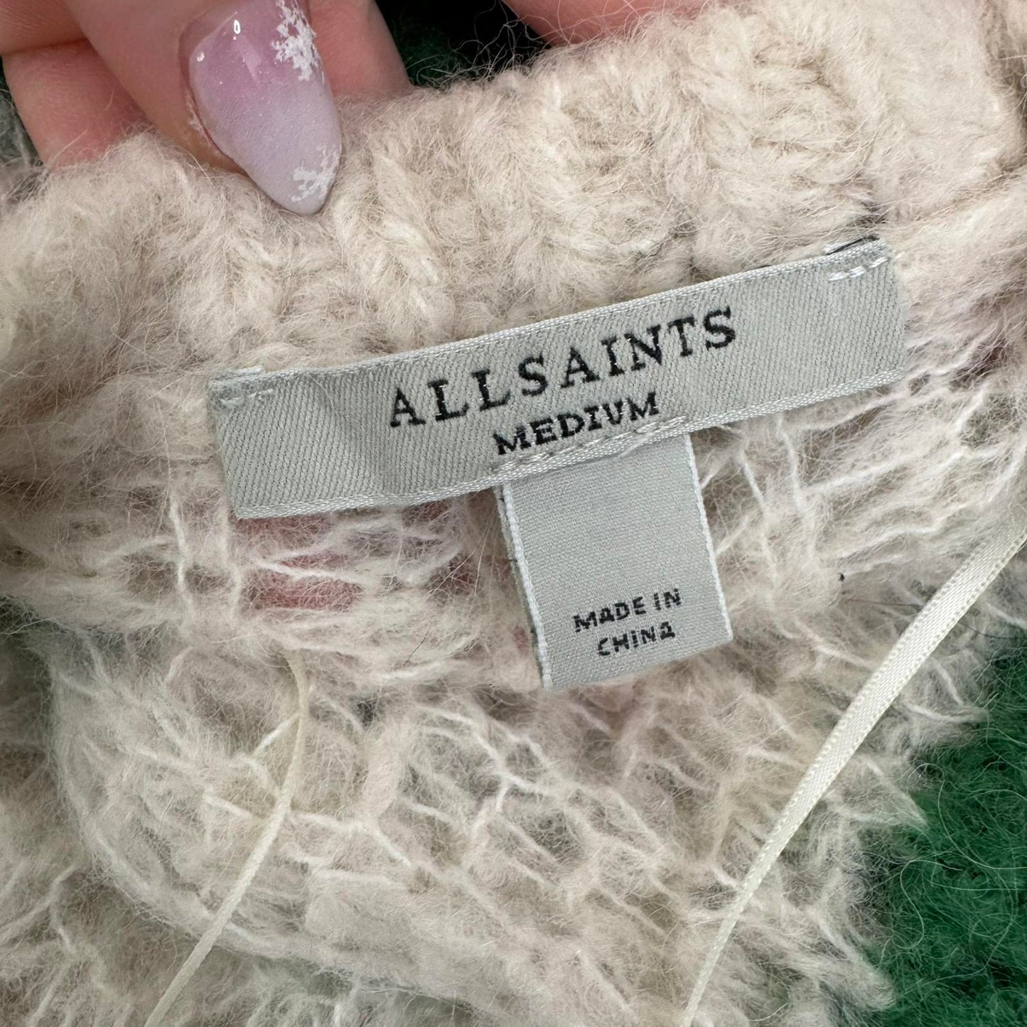 AllSaints alpaca wool blend Britt jumper chunky knit distressed stripe