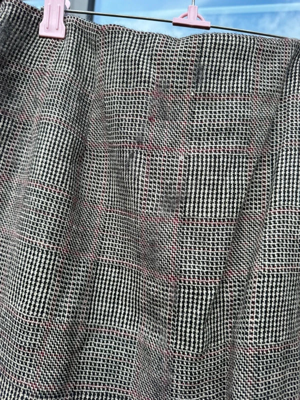 Y2K vintage 100% wool tartan print check maxi skirt