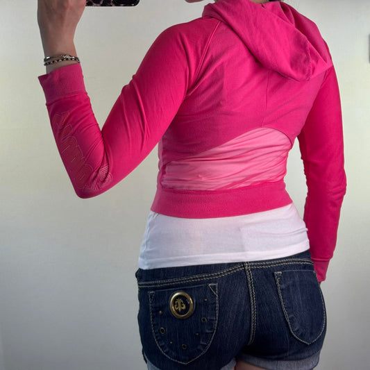 Y2K vintage Nike Studio cropped zip up hoodie dri-fit mesh fitted sporty