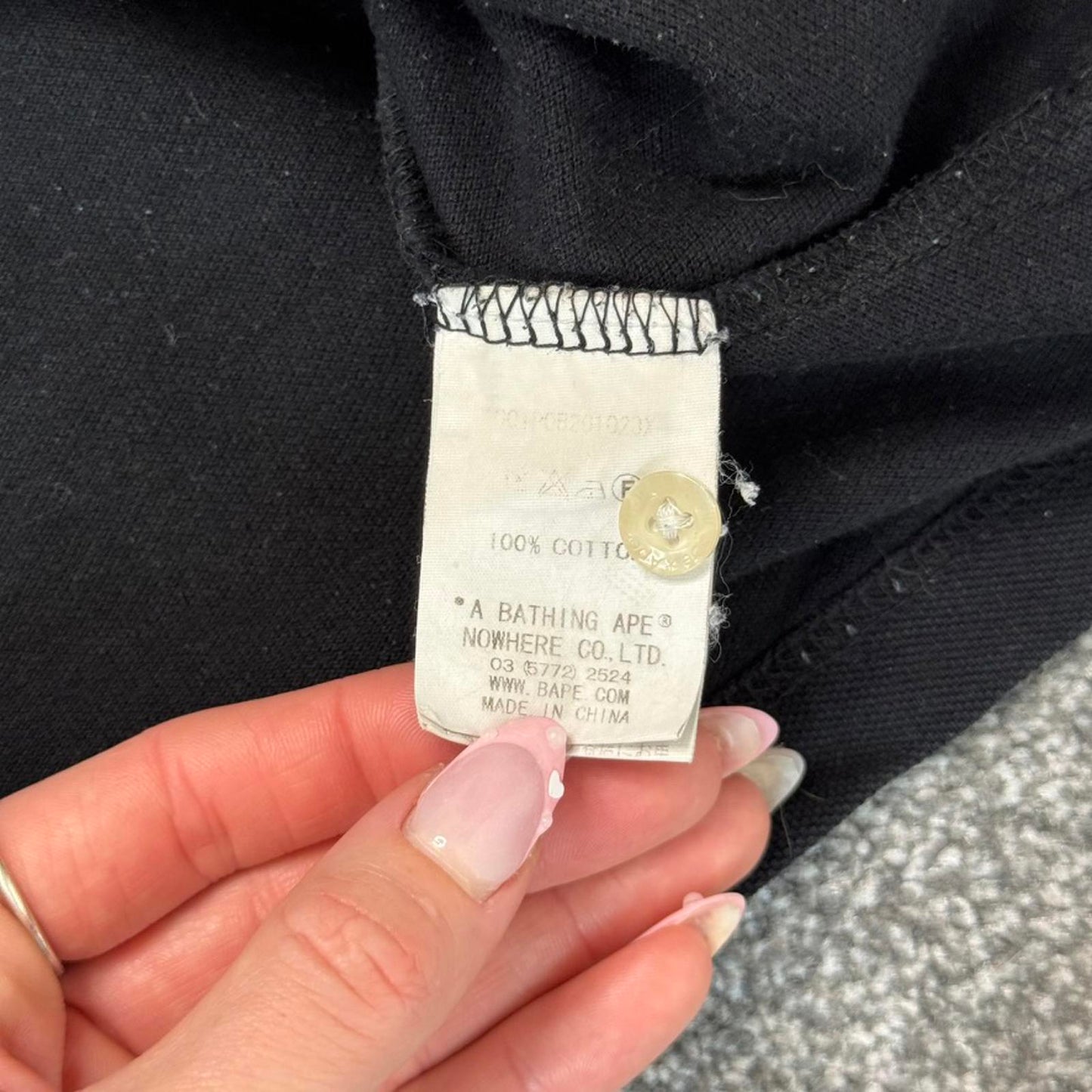 A Bathing Ape BAPE Swarovski large ape head polo top