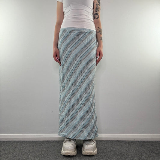 Y2K vintage striped maxi skirt