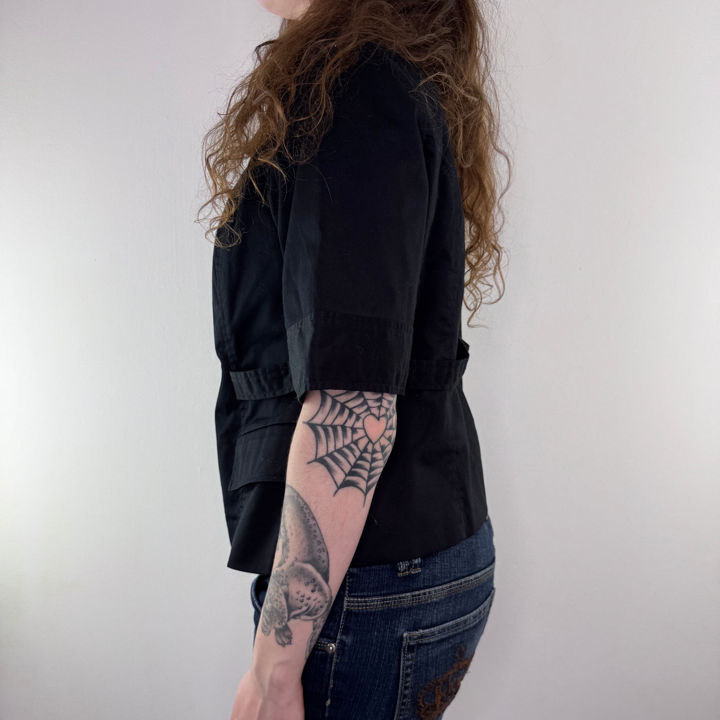 Y2K vintage black short sleeve jacket