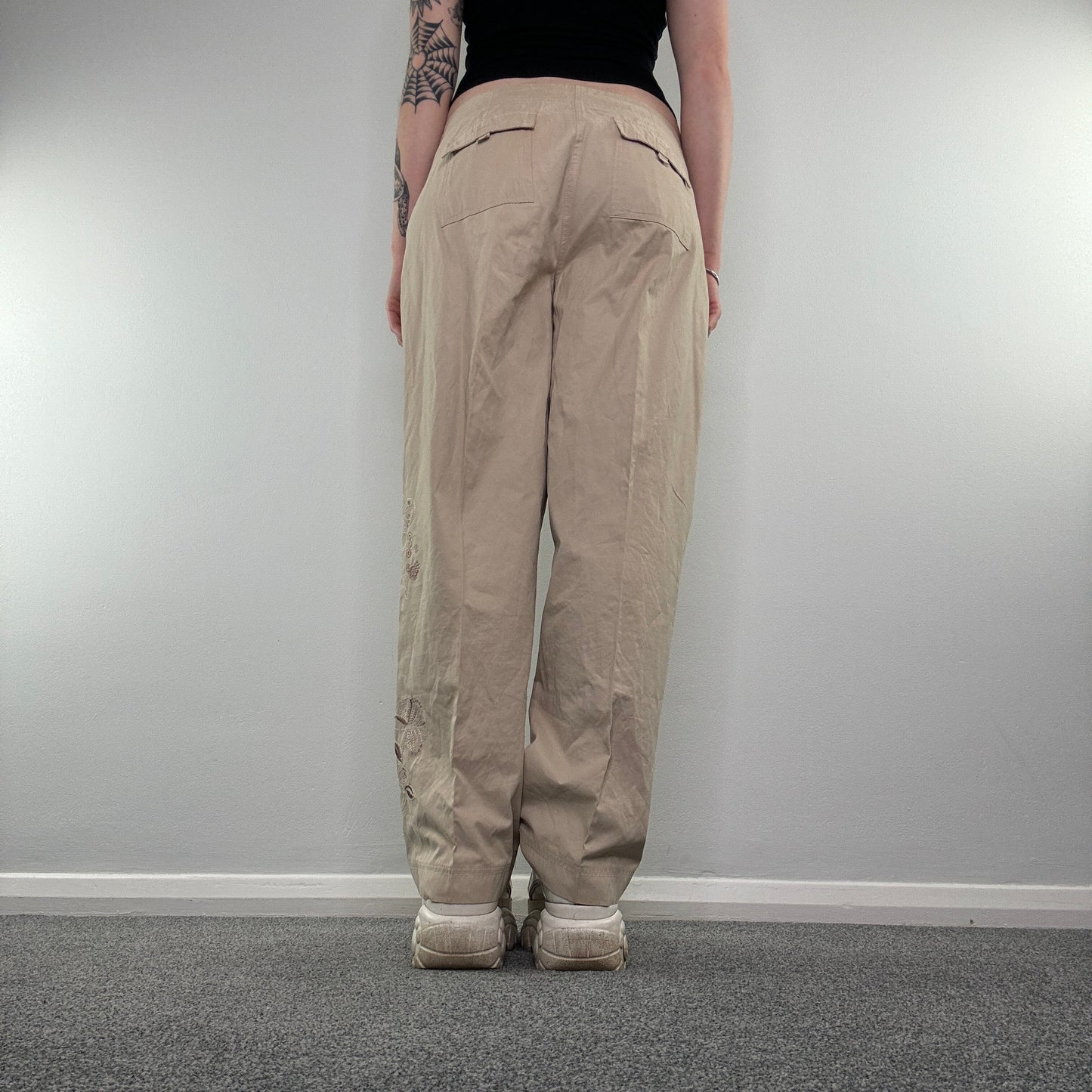 Y2K embroidery baggy cargo trousers