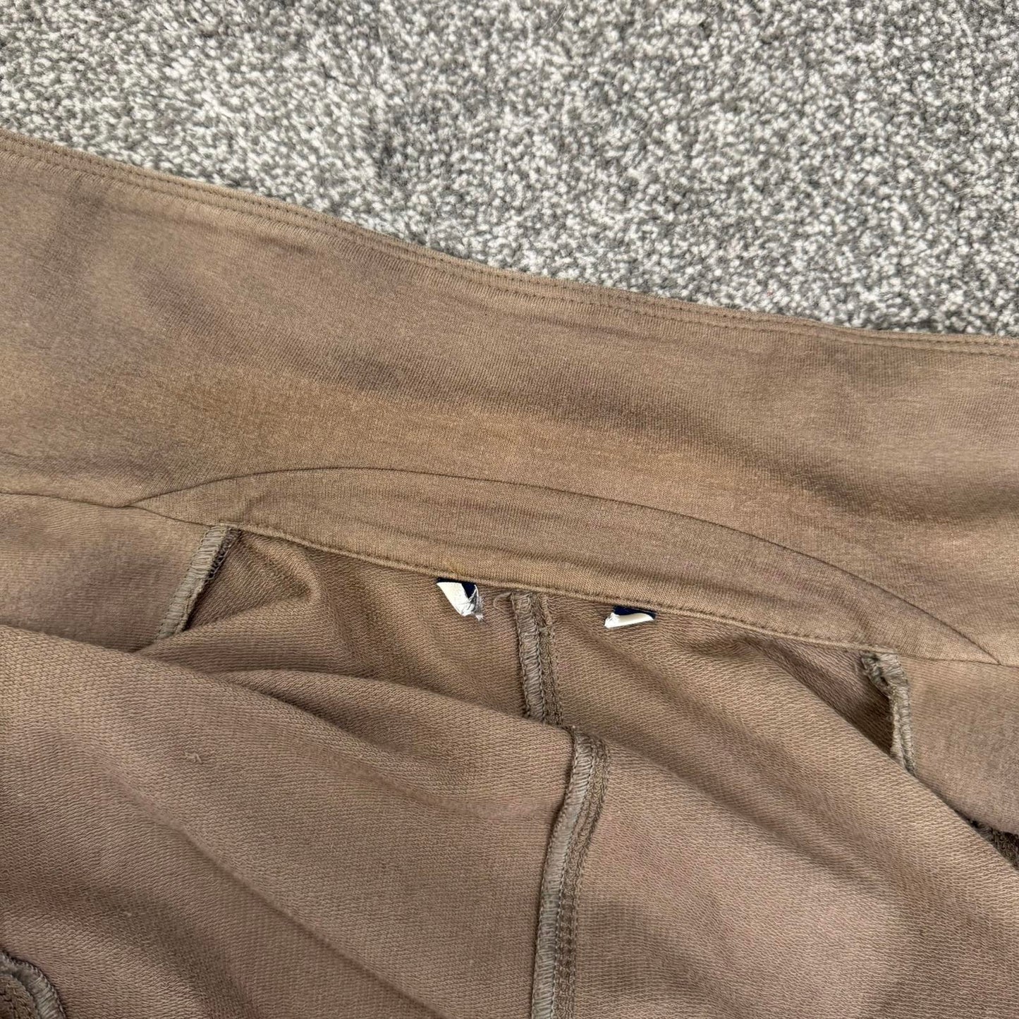 Y2K vintage archive asymmetrical zip up jumper fitted light brown stretchy