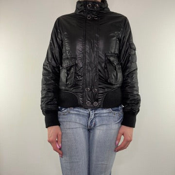 Y2K vintage zip up short puffer jacket