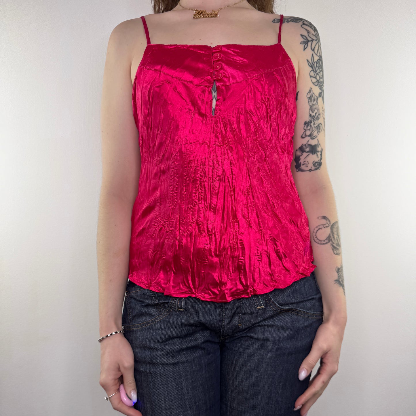 Y2K vintage Chilli Pepper satin cami top