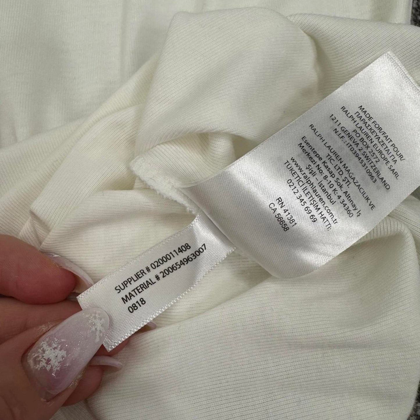 Lauren Ralph Lauren half sleeve top boat neck white logo embroidered