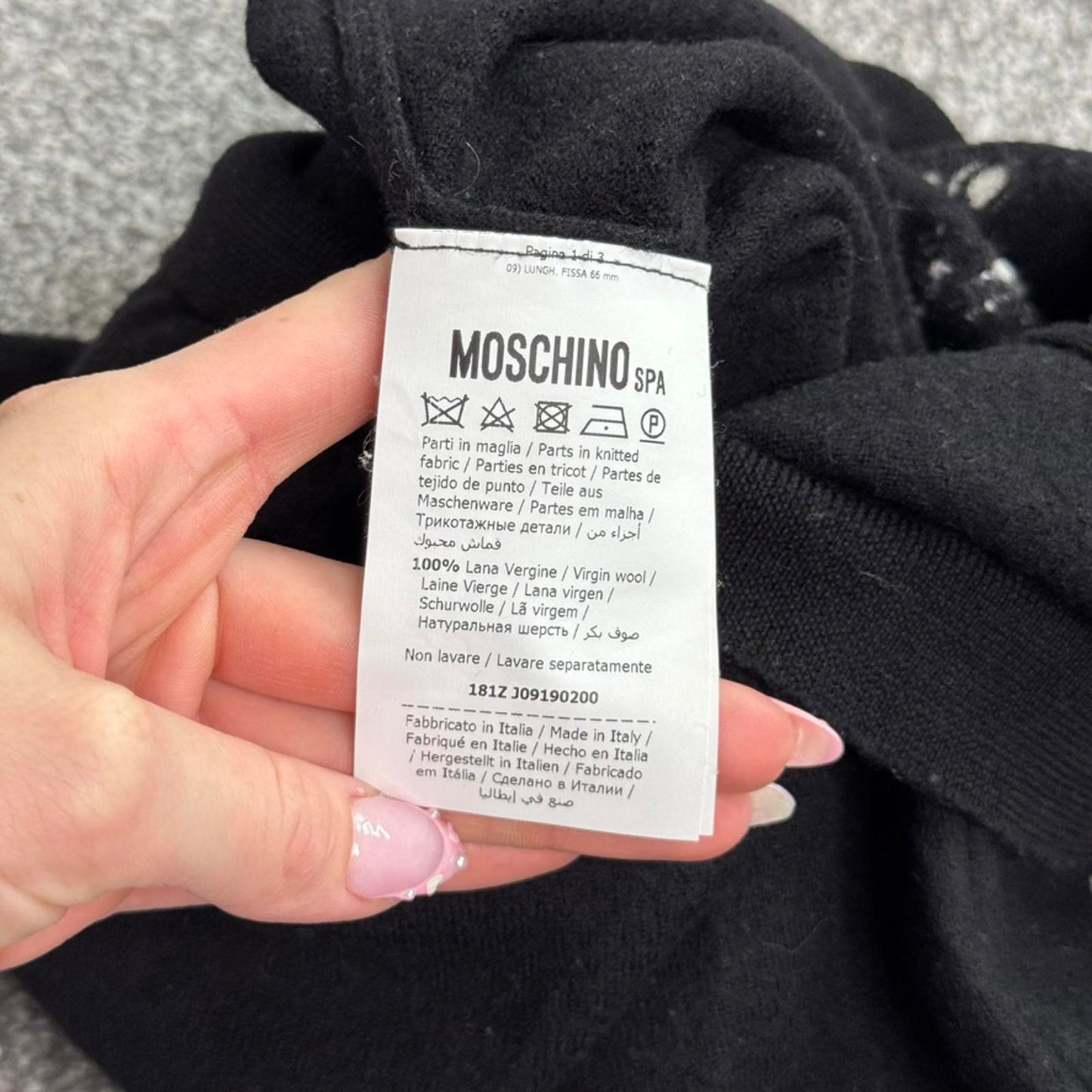 Moschino Couture! 100% wool jumper cropped graphic knitted knit sweater