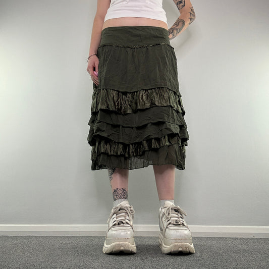 Y2K fairy tiered midi skirt