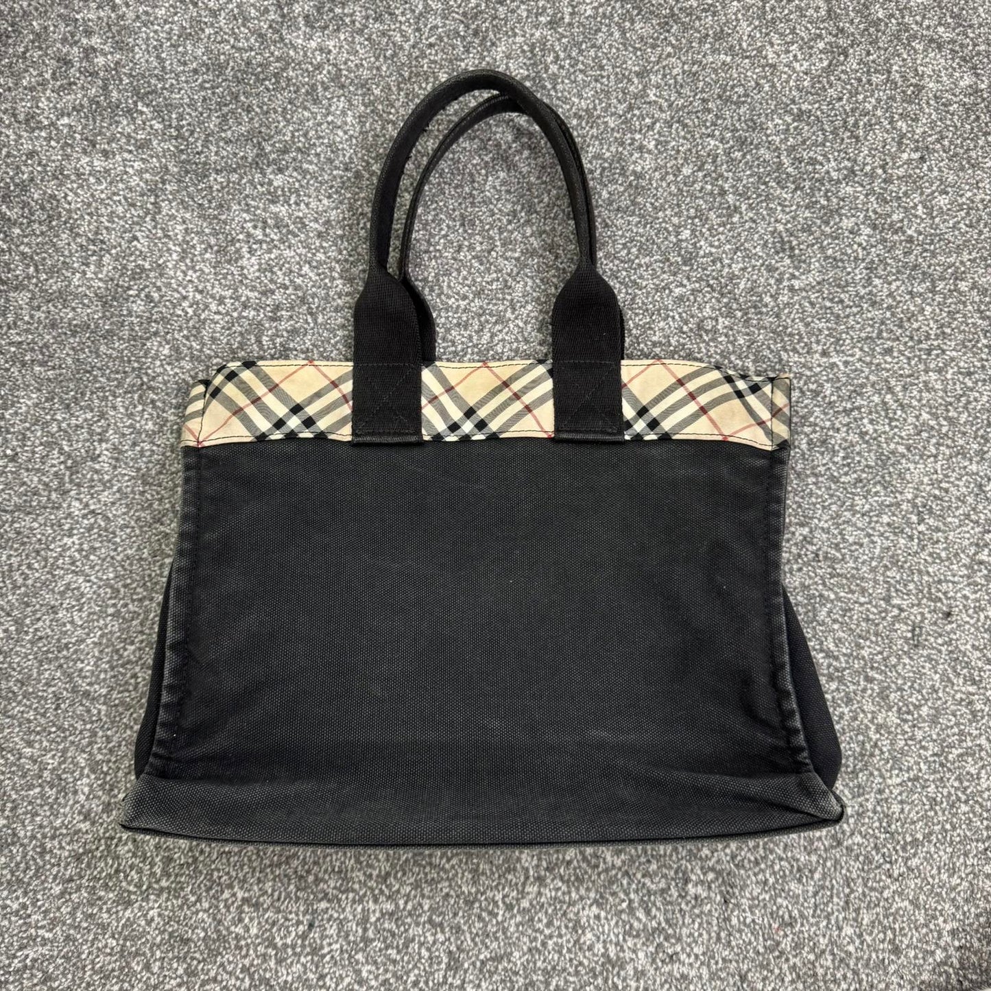 Y2K vintage Burberry Blue Label canvas small shoulder bag tote nova check black