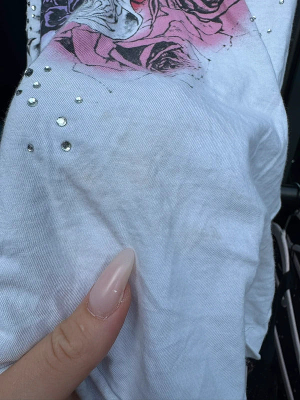 Y2K vintage rhinestone graphic vest top