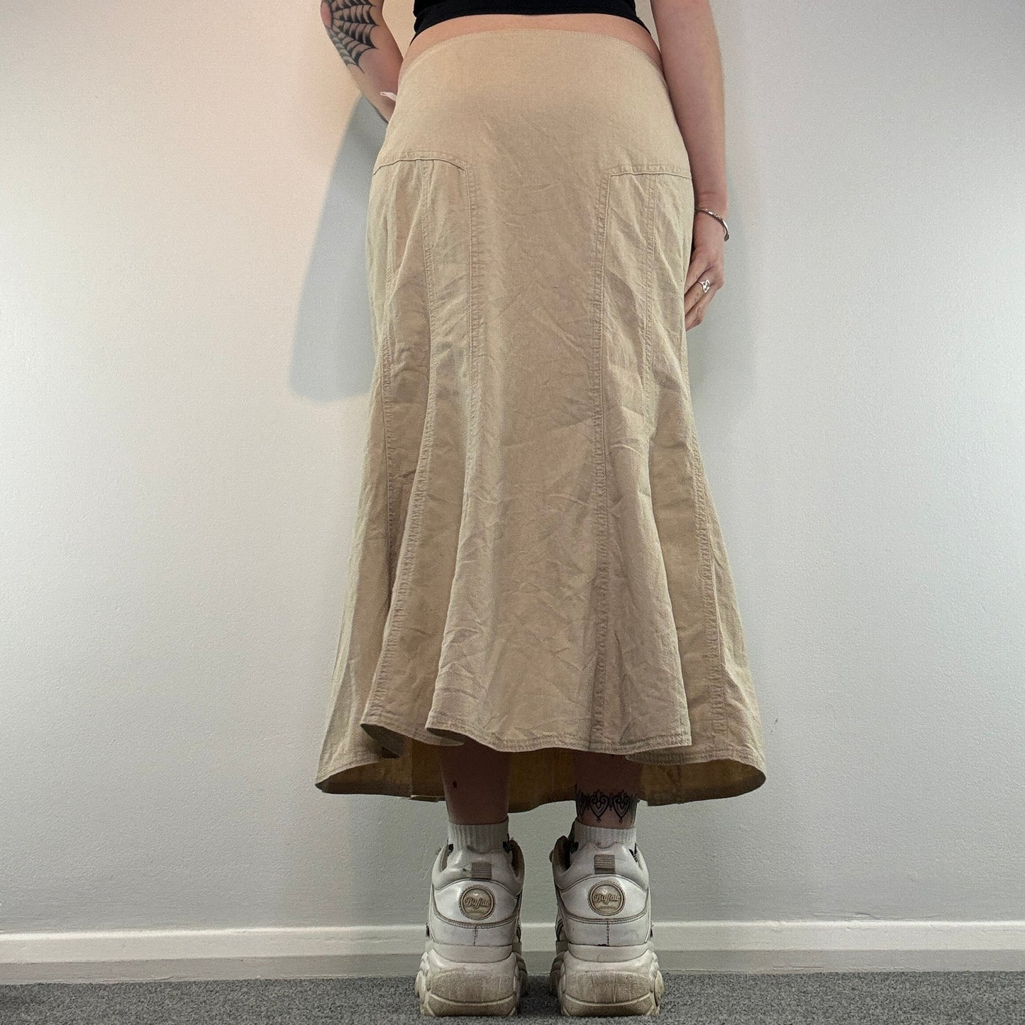 Y2K denim maxi skirt