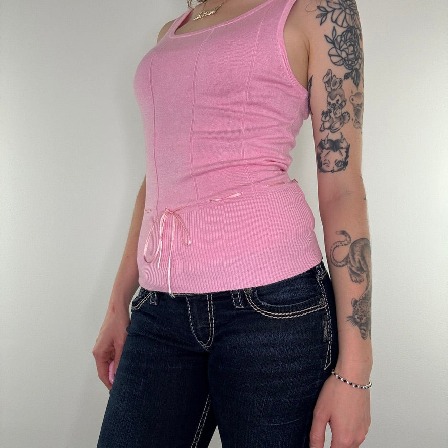 Y2K vintage knit bow tank top