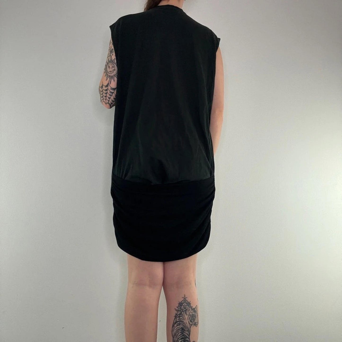 Y2K vintage Miss Sixty Luxury panther mini dress/ long tunic top deep v neck