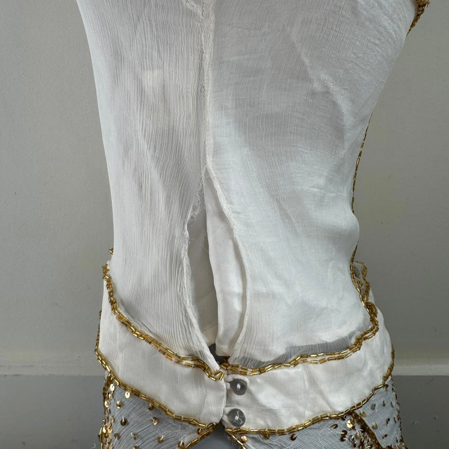 Y2K vintage XOXO sequin cami top beaded strappy double layer