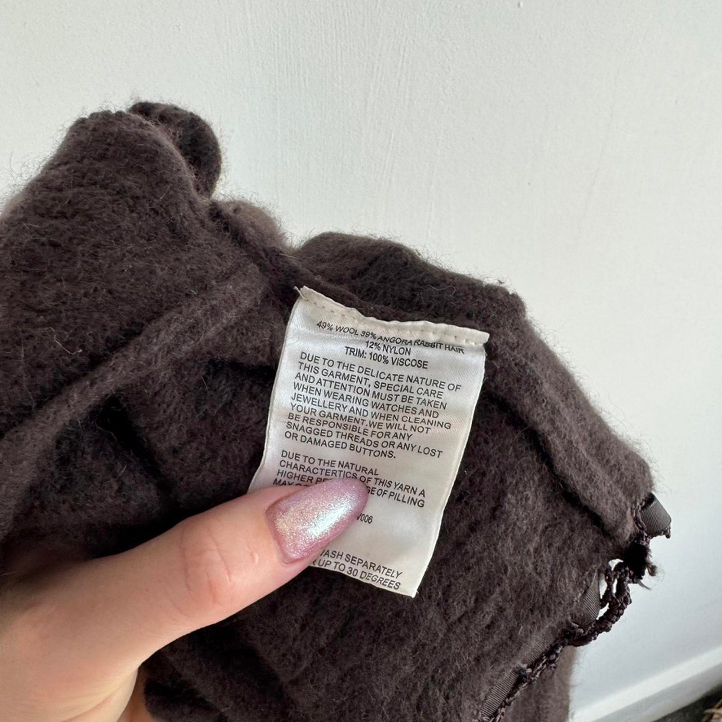 Y2K vintage Karen Millen cropped short sleeve cardigan button up rhinestone